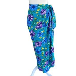 Jones New York Womens Rayon Hawaiian Wrap Long Maxi Skirt